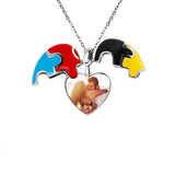 Heart Pendant Necklace Valentine Gift Photo Puzzle