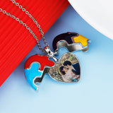 Heart Pendant Necklace Valentine Gift Photo Puzzle