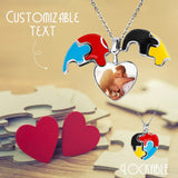 Heart Pendant Necklace Valentine Gift Photo Puzzle