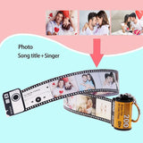 Custom Photo & Song Title Keychain - Personalized Texts on Reel Album Gift