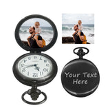 Vintage Quartz Pocket Watch Personalized Pendant Clock Fathers Gift