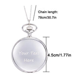 Vintage Quartz Pocket Watch Personalized Pendant Clock Fathers Gift