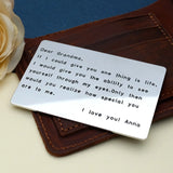 Engraved Photo Wallet Insert Card for Husband