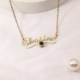 Name Projection Necklace Personalized Stainless Steel Letter Pendant