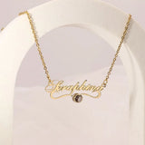 Name Projection Necklace Personalized Stainless Steel Letter Pendant