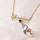 Name Projection Necklace Personalized Stainless Steel Letter Pendant
