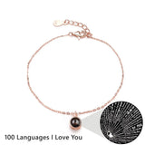 S925 Silver Personalized Projection Photo Bracelet for Women