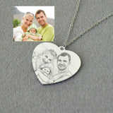 Personalized Picture Necklace, Engraved Photo Jewelry, Family Keepsake