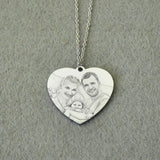 Personalized Picture Necklace, Engraved Photo Jewelry, Family Keepsake