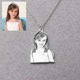 Personalized Picture Necklace, Engraved Photo Jewelry, Family Keepsake