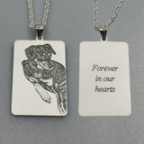 Custom Photo Necklace Stainless Steel Personalized Name Engraved Pendant Gift