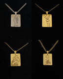 Custom Photo Necklace Stainless Steel Personalized Name Engraved Pendant Gift