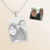 Custom Photo Necklace Stainless Steel Personalized Name Engraved Pendant Gift