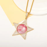 Zircon Star Photo Name Pendant Necklace Personalized Christmas Gift