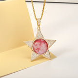 Zircon Star Photo Name Pendant Necklace Personalized Christmas Gift