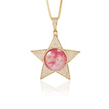 Zircon Star Photo Name Pendant Necklace Personalized Christmas Gift