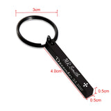 Personalized 4-Side Bar Post Keychain for Boyfriend