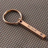 Personalized 4-Side Bar Post Keychain for Boyfriend