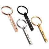 Personalized 4-Side Bar Post Keychain for Boyfriend