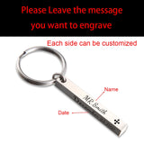 Personalized 4-Side Bar Post Keychain for Boyfriend