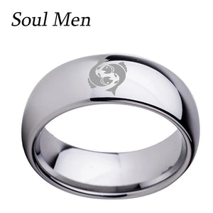 Pisces 8mm Tungsten Ring for Men Boy Constellation Anniversary Engrave