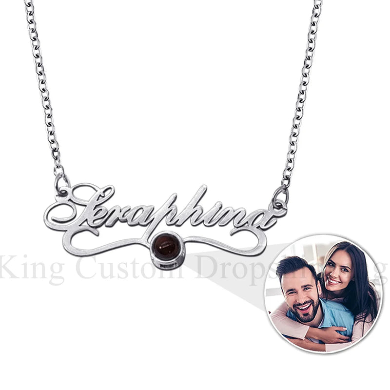 Handwriting Personalized Photo Name Necklace Jewelry Christmas