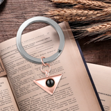 Personalized Projection Triangle Keychain - 925 Silver
