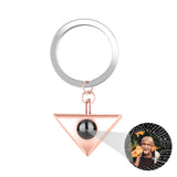 Personalized Projection Triangle Keychain - 925 Silver