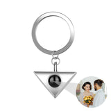 Personalized Projection Triangle Keychain - 925 Silver