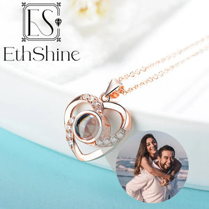 Personalized Heart Pendant Picture Necklace - Bridesmaid Gift
