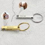 Custom Bar Necklace with Projection Photo Personalized Text Memorial Gift