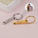 Custom Bar Necklace with Projection Photo Personalized Text Memorial Gift