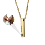 Custom Bar Necklace with Projection Photo Personalized Text Memorial Gift