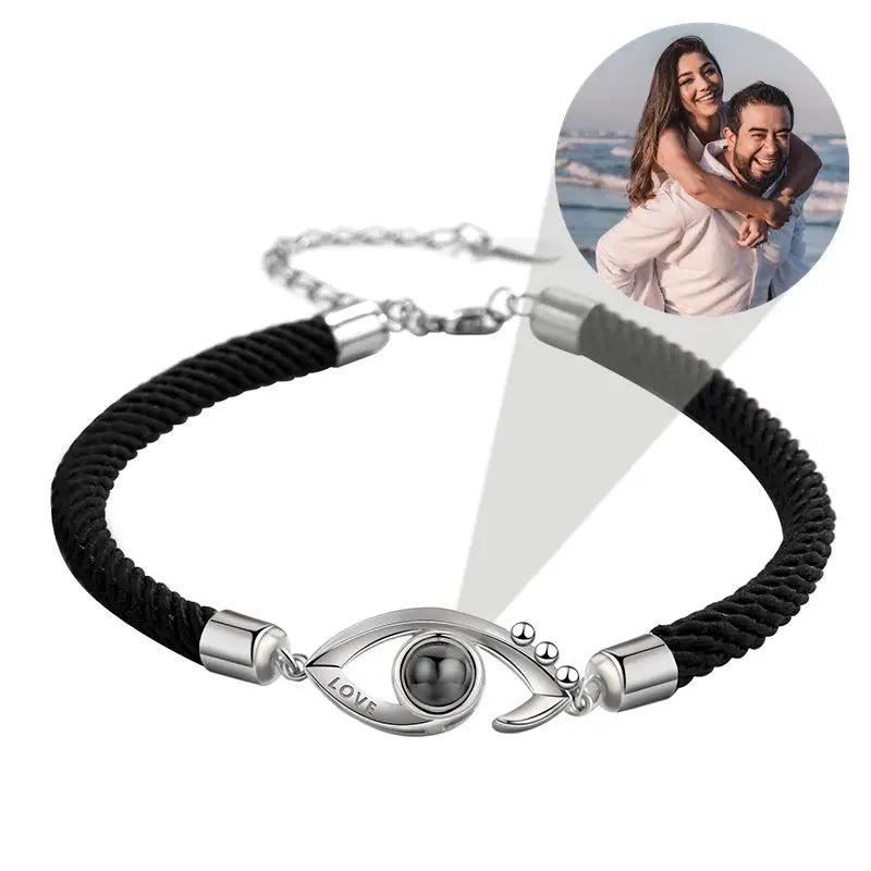 Personalized Photo Bracelet 925 Silver Projection Bracelet for Women