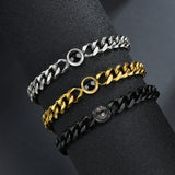 Photo Projection Circle Pendant Bracelet Souvenirs Memorial Jewelry