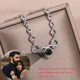 Personalized Heart 925 Sterling Silver Projection Photo Bracelet