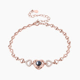 Personalized Heart 925 Sterling Silver Projection Photo Bracelet