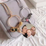 Custom Projection Photo Name Necklace with Birthstone