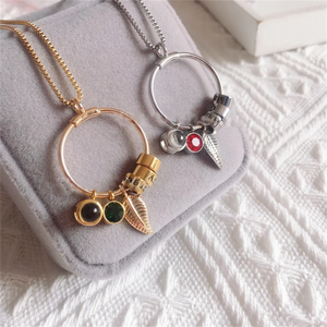 Custom Projection Photo Name Necklace with Birthstone