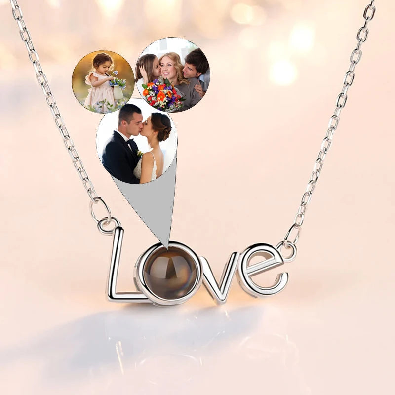 Custom Pet Photo Projection Necklace