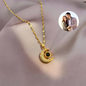 Projection Star Moon Necklace Women Collar Jewelry
