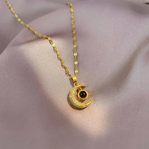 Projection Star Moon Necklace Women Collar Jewelry