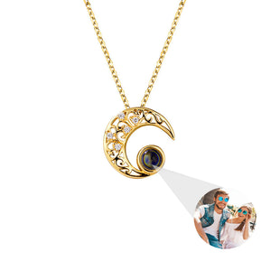 Projection Photo Necklace Star Moon Necklace for Women