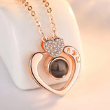 Projection Photo Necklace With Heart - Mom Photo Necklace Memorial Gift