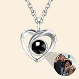 Personalized Moon Shape Photo Necklace for Couples - Custom Memorial Gift