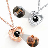 Personalized Moon Shape Photo Necklace for Couples - Custom Memorial Gift