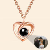 Personalized Moon Shape Photo Necklace for Couples - Custom Memorial Gift