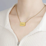 Pull-Out Envelope Necklace-Photo Necklace Engraved Blessing Phrase