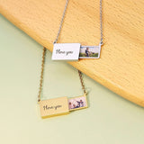 Pull-Out Envelope Necklace-Photo Necklace Engraved Blessing Phrase