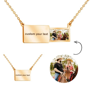 Pull-Out Envelope Necklace-Photo Necklace Engraved Blessing Phrase